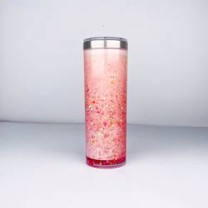 Gobelet isotherme droit et fin de 20 oz, effet boule à neige, vierge pour sublimation, portable, à paillettes, pour eau quotidienne en extérieur - Product Image 6