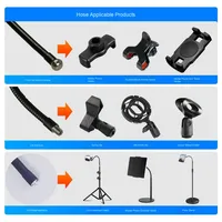 1/4 tuyau métallique universel zingué diffusion en direct trépied anneau lumière rotule réglage à 360 degrés support pour téléphone portable