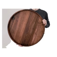 Grand plateau rond de service rustique moderne industriel fait main style ferme pour charcuterie, grand plateau rond pour four, plateau pour cuisinière
