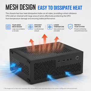 <span class=keywords><strong>Caja</strong></span> de <span class=keywords><strong>PC</strong></span> Industrial K17 Mini ITX con Expansión PCIe, Soporte para Fuente de Alimentación Flexible, Tipo-C, I/O Frontal, Chasis Compacto Integrado para Escritorio - Product Image 5