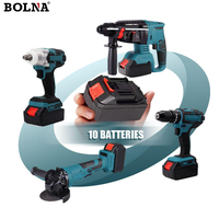 Kit combiné d'outils électriques sans fil OEM 18V 20V : Perceuse à percussion, Clé à chocs, Tournevis, Scie, avec batterie