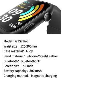 นาฬิกาอัจฉริยะ GTS7pro บลูทูธสำหรับเล่นกีฬานาฬิกา Android และ iOS อัตราการเต้นของหัวใจรับสายข้อความแบตเตอรี่7วัน - Product Image 5