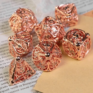 Para Udixi, juego de dados de Metal hueco de hueso humano de <span class=keywords><strong>color</strong></span> para RPG Dungeons & Dragons, logotipo personalizable empaquetado en caja de Metal - Product Image 3