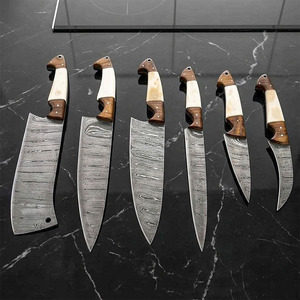 High Quality 5-Piece Ambidextrous 67-Layer Damascus Steel Kitchen <b>Knife</b> <b>Set</b> with Wooden Handles for Professional Chefs-Luxury - Product Image 4