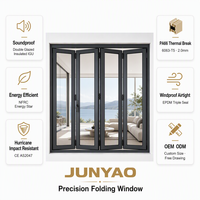 Fenêtre Acoustique Pliante JUNYAO pour Studio d'Enregistrement 5+20A+5, Isolation Phonique Double Vitrage à Rupture de Pont Thermique NFRC AS2047 CE OEM