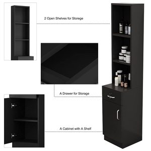 Modern Design <strong>Lockable</strong> <strong>Drawers</strong> Mirror Storage Cabinet Eco-Friendly Wood Commercial Beauty Salon Hotel Bathroom Hair Barber - Product Image 4