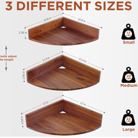 Étagère murale triangulaire flottante en forme d'éventail, support de rangement d'angle en bois, organisateur d'outils de salon à trois niveaux, écologique et moderne