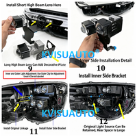 Support de montage pour projecteur de phare de voiture CQL 1,5 pouce, support de rétrofit pour lentille LED de phare pour Volvo S90 V90 2017-2023