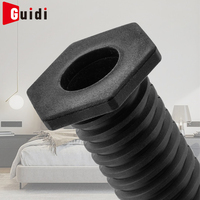 Pieds de support de meubles modernes en plastique noir réglables en hauteur - Remplacement pour armoire, canapé, lit, cuisine