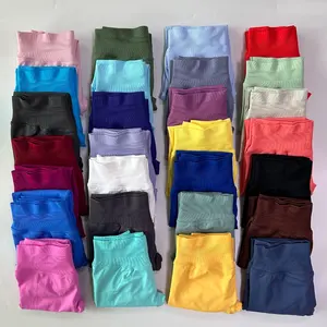 Lvd419 जिम लेगिंग महिलाओं को निर्बाध योग पैंट उच्च कमर कम रिबन बैंड फिटनेस लेगिंग - Product Image 2