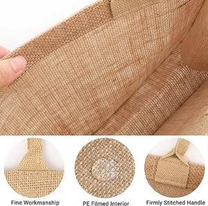 Wholesale High Quality Eco Friendly Reusable Shopping Grocery Daily Gift <strong>Jute</strong> Custom <strong>Tote</strong> <strong>Bag</strong> Zipper Closure Medium Size Design - Product Image 4