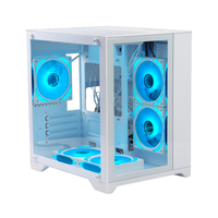 Casing PC Mid Tower MANMU Terlaris, Kaca Temper, Gaming Matx RGB USB 3.0, Aluminium Alloy, Kabinet CPU ITX, Ready Stock
