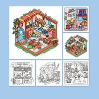 Livre de coloriage personnalisé de 40 pages aux coins de la vie pour adultes et adolescents avec des dessins simples et mignons de coins confortables pour la relaxation