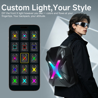Casque de moto intelligent programmable par application LED, sacs unisexes, sac à dos de voyage imperméable de grande capacité pour l'extérieur