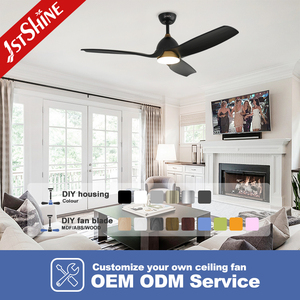 Ventilador de techo Led 1stshine, habitación grande 3, madera maciza, diseño dorado y negro, iluminación LED de 64 pulgadas, ventilador de techo grande - Product Image 4