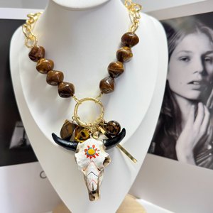 Nouveautés Collier à chaîne imprimé léopard, accessoires <span class=keywords><strong>de</strong></span> collier, bijoux tête <span class=keywords><strong>de</strong></span> <span class=keywords><strong>taureau</strong></span>, tendance, vente en gros, collier <span class=keywords><strong>de</strong></span> <span class=keywords><strong>taureau</strong></span> blanc, cadeau - Product Image 6