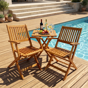 Wholesale Cheap Contemporary Eco-friendly Acacia Wooden <b>Foldable</b> Garden <b>Chair</b> for Villa Park Bedroom Kitchen & Courtyard Use - Product Image 1
