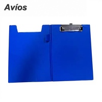 Portapapeles A5 de PVC con Clip Metálico, Plegable, para Presentaciones, Negocios, Escritura, Suministros de Oficina, Portapapeles de Doble Cara