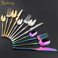 Ensemble de vaisselle occidentale de luxe de haute qualité en acier inoxydable vaisselle dorée cuisine restaurant fourchette couteau cuillère ensemble