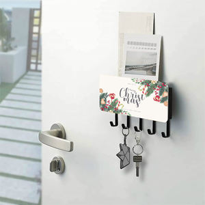 LG8194 Étagère d'entrée moderne personnalisée 5-en-1 murale multifonction pour salon, organiseur de courrier carré, porte-clés en <span class=keywords><strong>cuir</strong></span> - Product Image 4