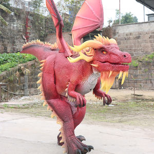 Costumes de dinosaures robots en silicone réaliste grandeur nature, dragon <span class=keywords><strong>rouge</strong></span>, avec fumée et lumières LED - Product Image 6