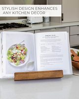 Support à recettes adapté aux comptoirs de cuisine - Le support en bois massif permet facilement de maintenir les livres de recettes ouverts pour une cuisson pratique