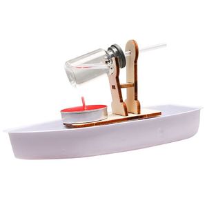 Kit d'expérimentation scientifique et technologique STEM en bois, petit bateau à vapeur à construire soi-même, pour les élèves du primaire et du secondaire, physique - Product Image 5