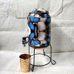 Distributeur d'eau en cuivre pur à motif papillon avec robinet anti-fuite pour une eau alcaline naturelle et saine - Product Image 1