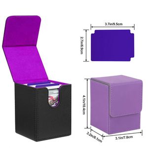 Boîte de rangement pour cartes FX 100+ en cuir PU, fermeture magnétique, pour cartes de jeu TCG protégées, boîte organisatrice de cartes de jeu, logo personnalisé - Product Image 3