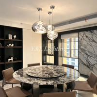 Lustre moderne en métal et acrylique, design créatif multi-têtes pour salon, salle à manger, villa, hôtel