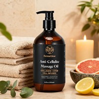 Huile de massage anti-cellulite fermentée infusée aux cellules souches de collagène, raffermissante, lissante, amincissante, huile de soin corporel sculptante pour le corps, huile de soin spa