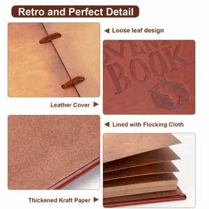 Photo Embossed Logo A3 Spiral Leather Address <b>Book</b> Our Adventure Handmade Loose-<b>leaf</b> Souvenir Gift - Product Image 3