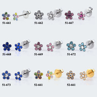 Neue Sterilisierte Einweg-Ohrlochstechpistolen mit Kristall-Ohrstecker, Edelstein-Blumen-Nasenstecker und Piercing-Werkzeug