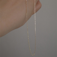 Collier pour femme en argent pur plaqué or au design minimaliste, chaînes de câble
