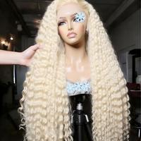Perruque en cheveux humains 613 13x4 HD Lace Frontal Deep Wave 40 pouces, Perruque 613 13x6 HD Lace Frontal 100% Cheveux Humains Bruts, Perruque Blonde Lace Front