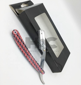Professional <b>Razor</b> Custom Design Throat Cut Paper Coating Handle Stainless Steel Replaceable Blade <b>Straight</b> <b>Razor</b> Top Product - Product Image 2