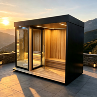 Nouvelle Arrivée Sauna Extérieur en Bois à Lumière Rouge Sèche, Sauna Infrarouge en Bois avec Poêles Brûleurs pour Détente en Plein Air