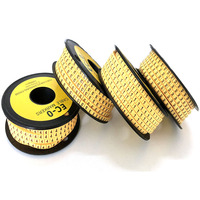 Manchons de marquage de câbles EC-0 EC-1 EC-2 EC-3, type EC, en PVC jaune, bandes de marquage de fils, étiquettes de marquage de câbles EC avec numéro