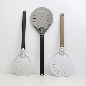 <span class=keywords><strong>Pala</strong></span> para Pizza Redonda de Aleación de Aluminio de 8 Pulgadas, Antiadherente, Perforada, <span class=keywords><strong>Pala</strong></span> para <span class=keywords><strong>Horno</strong></span> de Pizza, <span class=keywords><strong>Pala</strong></span> para Pastel con Mango de Metal Desmontable de 90 cm - Product Image 3