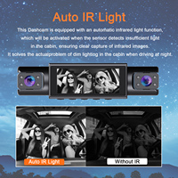 Caméra de tableau de bord de voiture 3,18 pouces IPS HD 1080P, 4 caméras, Wifi, caméra de tableau de bord avant et arrière, 4 objectifs