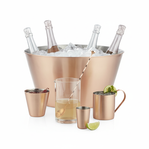 Elegante cubo de hielo artístico de metal con bordes lisos adecuado para apartamentos modernos, restaurantes y salas de banquetes - Product Image 1