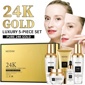 Fabrik Großhandels preis Aufhellen des Hautpflege set Gesichts pflege Vitamin C Anti-Aging-Kollagen 24 Karat Gold Hautpflege set - Product Image 1