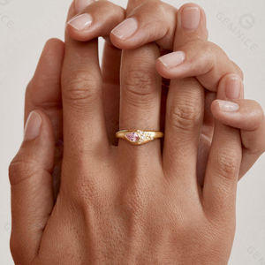 Pendientes Gemnel Awaken Love de plata de ley 925, diseño de racimo de circonitas cúbicas en rosa de ensueño, serie de joyería de circonitas. - Product Image 4