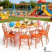 Chaise d'hôtel en fer à double anneau au design moderne pour enfants, chaise en métal durable pour événements et fêtes d'anniversaire