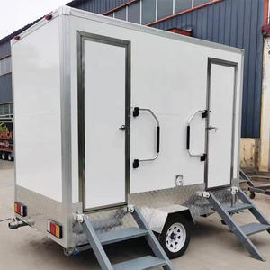 PROSKY 2.8m 2-Door Steel Mobile Portable Outdoor <strong>Toilet</strong> with Eco-Friendly Durable Design - Product Image 1