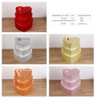 Boîte cadeau en PVC en forme de cœur avec fenêtre transparente, lot de 2, rouge chinois, grande et petite, réutilisable, durable, pour emballage cadeau