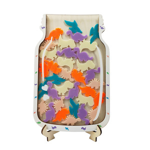 Tarro de recompensas de madera con forma de estrella, 25 fichas de madera natural para niños, tarro de almacenamiento de incentivos, estilo de arte moderno, juguetes para proyectos. - Product Image 5