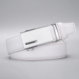 Cinturón Casual Rectangular de Cuero Vacuno con Hebilla Automática Blanca para Hombre, Estilo Duradero y de Ocio, Tiyo ABB0188, Trenzado Sólido - Product Image 4