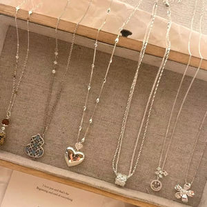 Collier en diamant de culture pour femmes, chaîne cubaine hip-hop en argent, chaîne en or plaqué pour femmes, plaqué argent - Product Image 1