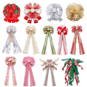 Ruban en polyester écologique double face doré, bobine, nœud pour sapin de Noël, nœuds volumineux - Product Image 6